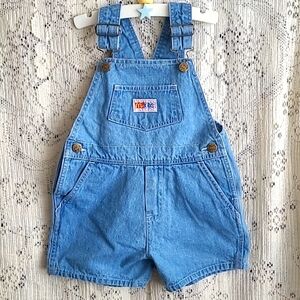 Vintage McKids Jean Shorts Bibbed Overalls, Size 4T
